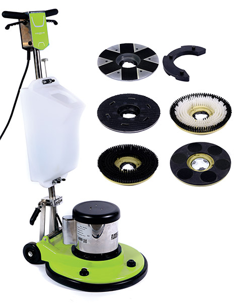 Image-of-the-ROX-MP-17-Sander-or-Polisher-with-catch-plate-pad-drive-soft-brush-hard-brush-plastic-and-iron-polishing-pad-drive-and-removable-weight